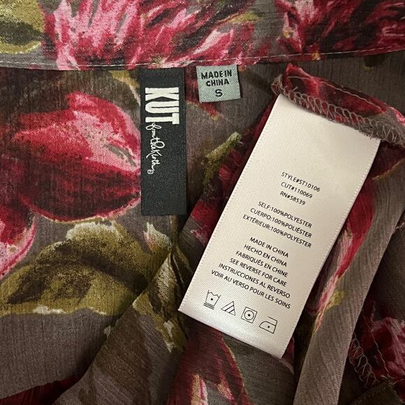 Kut From The Kloth SMALL Sinclaire Button Front Blouse - Stitch Fix Roll Tab - Picture 8 of 11